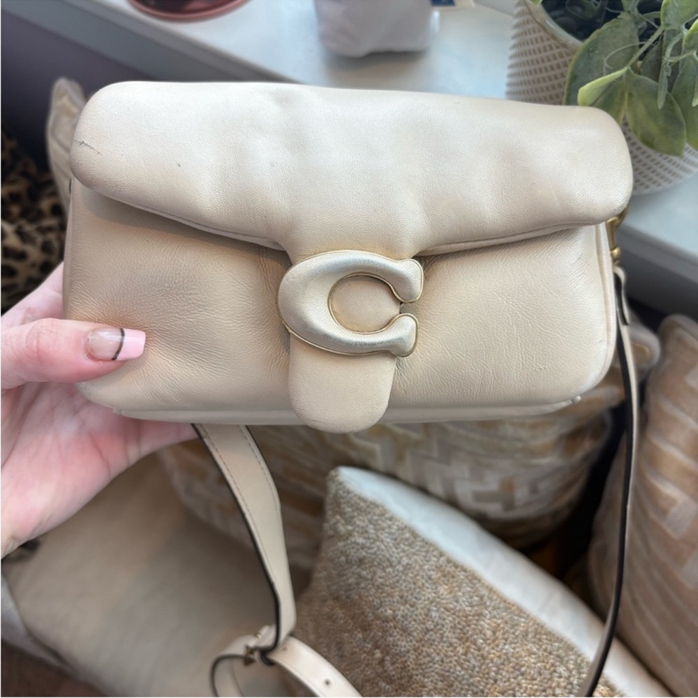 Coach Tabby Pillow 18 Cream Leather Bag